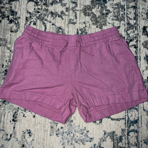 Purple Linen Shorts - Picture 1 of 4